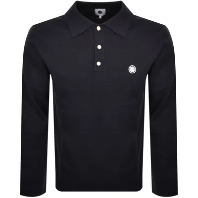 Pretty Green Knit Polo T Shirt Navy In Blue