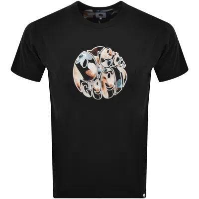 Pretty Green Laurel Logo T Shirt Black