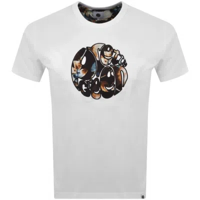 Pretty Green Laurel Logo T Shirt White