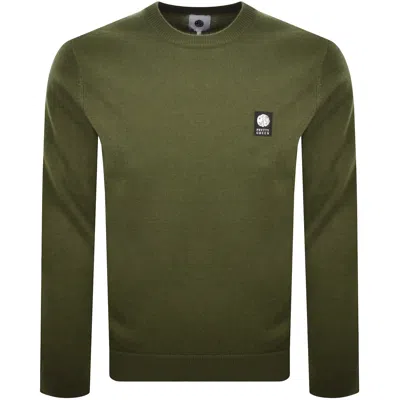 Pretty Green Merino Blend Knit Jumper Khaki