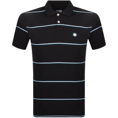 Pretty Green Mountfield Stripe Polo T Shirt Black