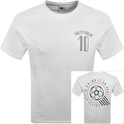 Pretty Green Outro Football T Shirt White