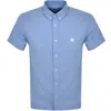 Pretty Green Oxford Short Sleeve Shirt Blue In Blue