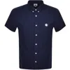 Pretty Green Oxford Short Sleeve Shirt Navy In Navy