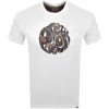Pretty Green 15th Anniversary Logo T Shirt White In Gold