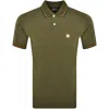 PRETTY GREEN PRETTY GREEN PAISLEY PLACKET POLO T SHIRT KHAKI