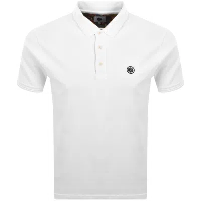 Pretty Green Paisley Placket Polo T Shirt White