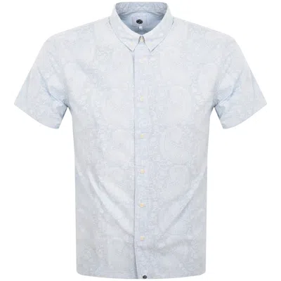 Pretty Green Paisley Short Sleeve Shirt Blue