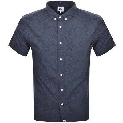 Pretty Green Paisley Short Sleeve Shirt Navy