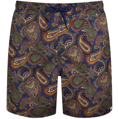 Pretty Green Paisley Swim Shorts Blue