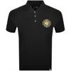 Pretty Green Parthian Motif Polo T Shirt Black In Black