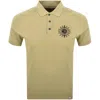 Pretty Green Parthian Motif Polo T Shirt Taupe In Neutral