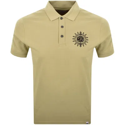 Pretty Green Parthian Motif Polo T Shirt Taupe In Neutral