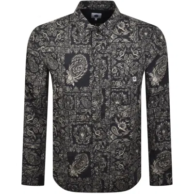 Pretty Green Patchwork Cuban Shirt Black