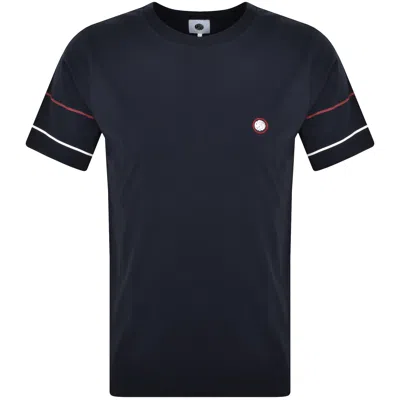 Pretty Green Tilby Sleeve Stripe T Shirt Navy