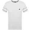 Pretty Green Tilby Sleeve Stripe T Shirt White