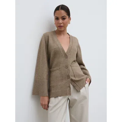 Pretty Lavish Autumn Chunky Cuff Knit Cardigan In Neutral