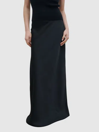 Pretty Lavish Breya Satin Maxi Skirt In Black