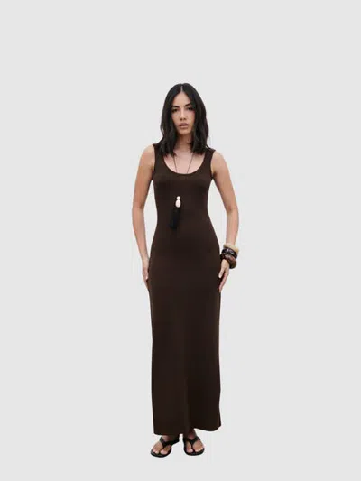 Pretty Lavish Dora Scoop Neck Maxi Dress In Brown