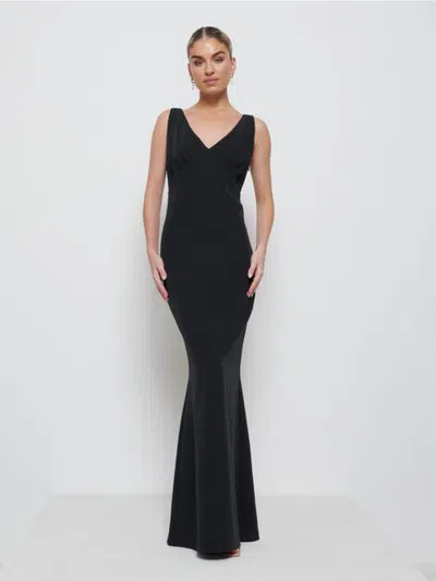 Pretty Lavish Esmee Crepe Maxi Bridesmaid Dress In Black