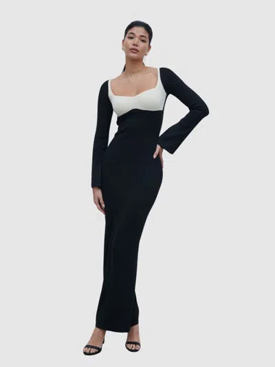 Pretty Lavish Freya Contrast Knit Maxi Dress In Multi