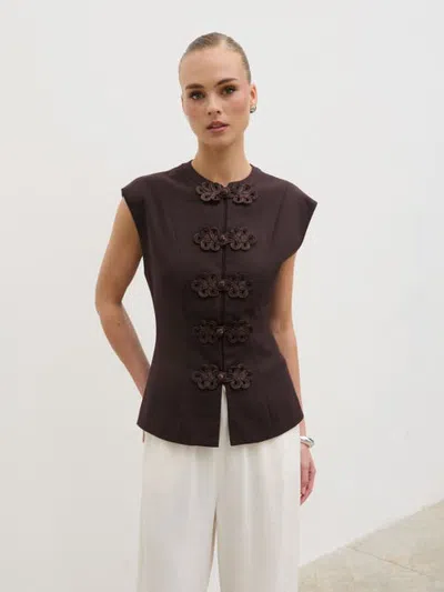 Pretty Lavish Hollyn Sleeveless Waistcoat In Black