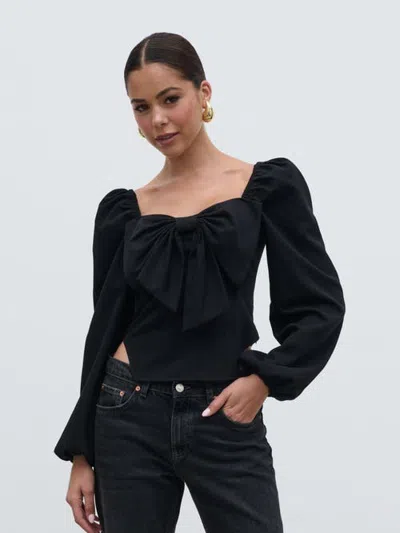 Pretty Lavish Jemima Exaggerated Bow Top In Black