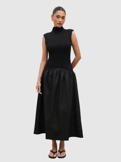 Pretty Lavish Naia Drop Waist Sleeveless Midi Dress In Blue