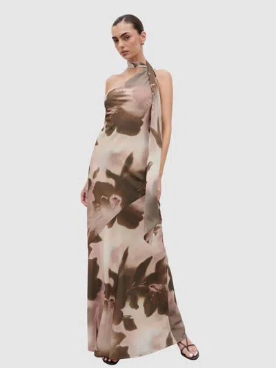 Pretty Lavish Sheree One Shoulder Sash Maxi Dress In Multi