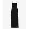 Pretty Lavish Womens Black Ada Shirred Stretch-woven Maxi Dress