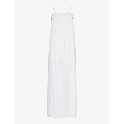 Pretty Lavish Ada Shirred Stretch-woven Maxi Dress In White