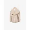 Pretty Lavish Womens Beige Marl Agatha Relaxed -fit Faux-fur Coat In Brown