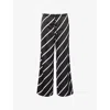 Pretty Lavish Relaxed Wide Leg Pants Stripe In Black & Cream
