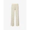 Pretty Lavish Hattie Stripe Knit Trouser In Black & Cream