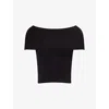 Pretty Lavish Womens Black Reagan Off-shoulder Knitted Top In Black