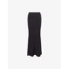 Pretty Lavish Womens Black Reagan Ribbed Knitted Maxi Skirt Xs In Black