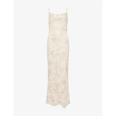 Pretty Lavish Womens Cream Eden Jacquard Woven Maxi Dress