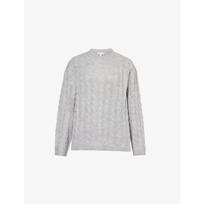 Pretty Lavish Womens  Jayden Cable-knit Knitted Jumper In Grey