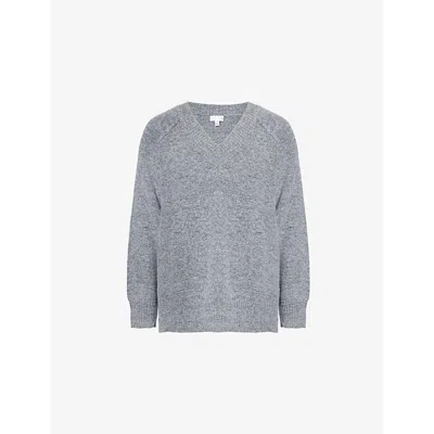 Pretty Lavish Womens  Liberty V-neck Knit Jumper In Grey