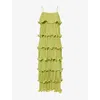 Pretty Lavish Womens Kaelie Plisse Woven Maxi Dress Pistachio In Pistachio