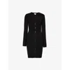 Pretty Lavish Womens  Aida Button-up Knitted Mini Dress In Black