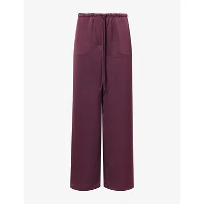 Pretty Lavish Womens  Breya Wide-leg Satin Trousers In Purple