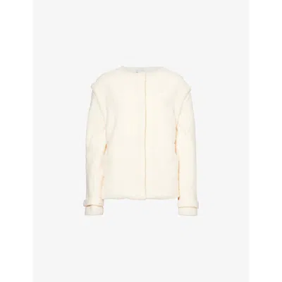 Pretty Lavish Womens Cream Lilia Crop Relaxed-fit Woven Jacket