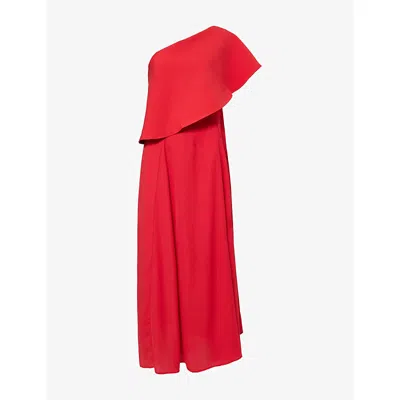 Pretty Lavish Womens Red Liv Draped Asymmetric Crepe Maxi Dress