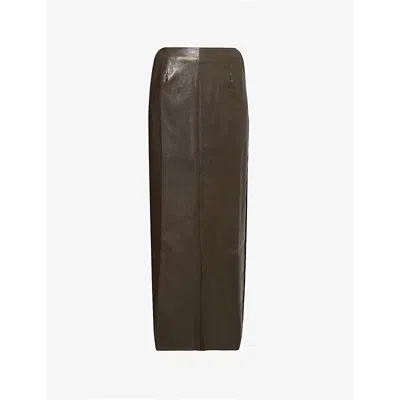 Pretty Lavish Womens Brown Maeve Faux-leather Maxi Skirt