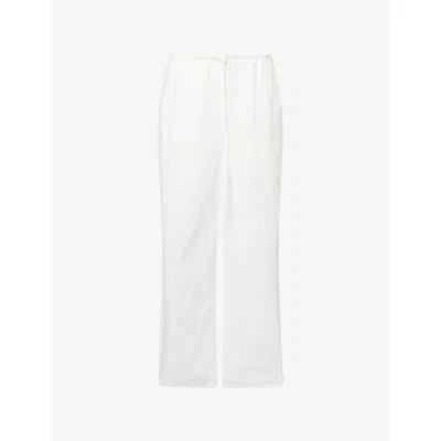 Pretty Lavish Womens White Rae Crochet Cotton Trousers In Multi