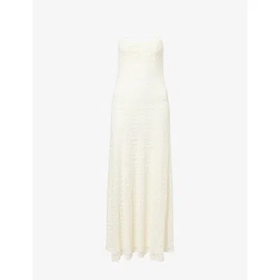 Pretty Lavish Womens Cream Verity Floral Lace Maxi Dress In Neutral