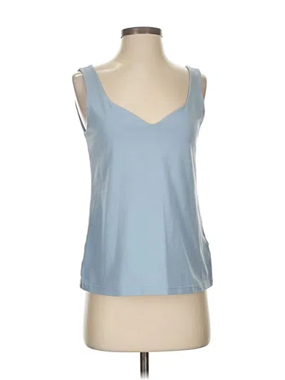 Pre-owned Pretty One Tank Top Blue Solid Pattern Sweetheart Neckline Tops