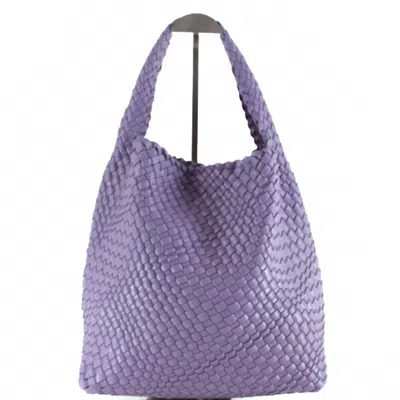 Pretty Persuasions Women's Woven Hobo Handbag With Cosmetic Pouch In Lavender In Purple
