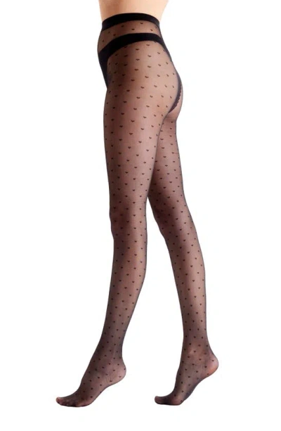 Pretty Polly Heart Sheer Tights In Black